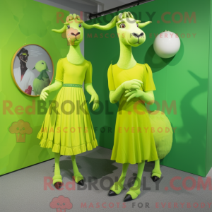 Lime Green Goat maskot...