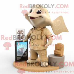 Tan Stingray mascot costume...