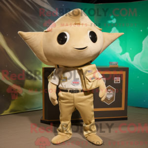 Tan Stingray maskot kostume...