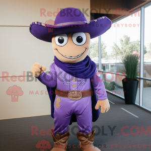 Mascotte de cowboy violet...