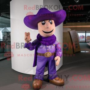 Mascotte de cowboy violet...