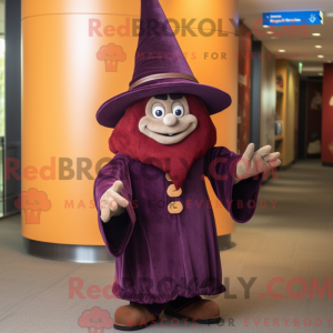 Maroon Witch S Hat mascot...