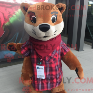 Maroon Jaguarundi maskot...