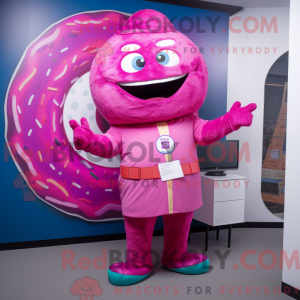 Magenta Donut Maskottchen...