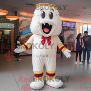 Hvid Hot Dog maskot kostume...