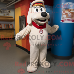 Hvid Hot Dog maskot kostume...