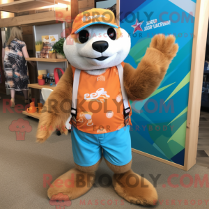 Orange Ilder maskot kostume...