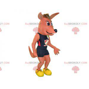 Pink dog mascot in a sports suit - Redbrokoly.com