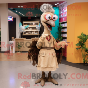 Tan Peacock mascottekostuum...