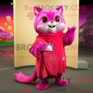 Máscara de gato magenta com...