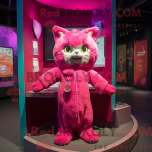 Máscara de gato magenta com...