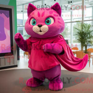 Máscara de gato magenta com...