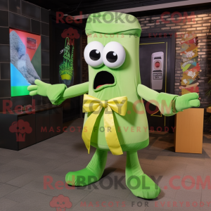 Lime Green Squid mascot...