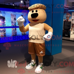 Beige boksehandske maskot...