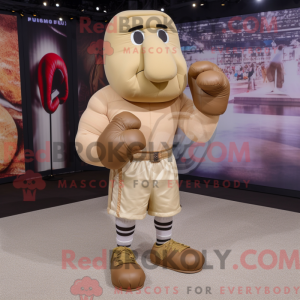 Beige boksehandske maskot...