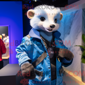 Blauwe fret mascottekostuum...
