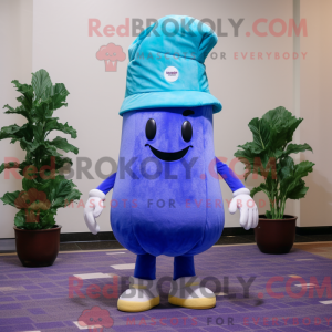 Blue Turnip-mascottekostuum...