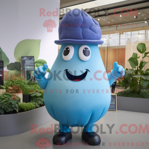 Blue Turnip-mascottekostuum...