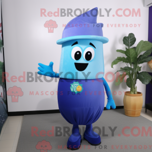 Blue Turnip-mascottekostuum...