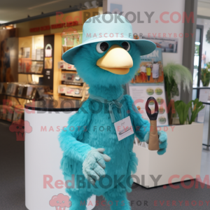 Cyan struts maskot drakt...