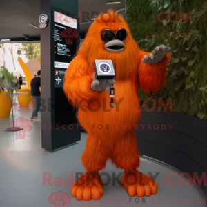 Orange Sasquatch maskot...