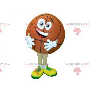 Mascotte de ballon de basket rond et souriant - Redbrokoly.com