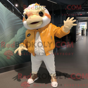 Cream Goldfish maskot...