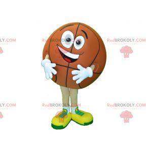 Mascotte de ballon de basket rond et souriant - Redbrokoly.com