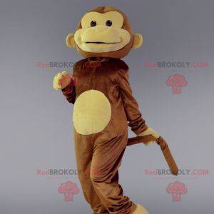 Brown and beige monkey mascot. Chimpanzee costume -