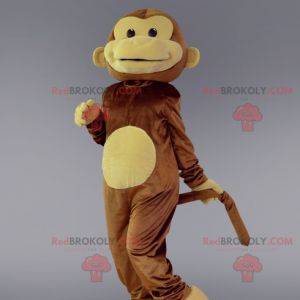 Brun og beige ape maskot. Sjimpansedrakt - Redbrokoly.com