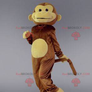 Mascotte de singe marron et beige. Costume de chimpanzé -