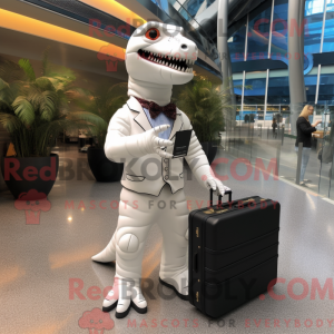 Hvit Allosaurus maskot...