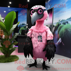 Roze gier mascottekostuum...