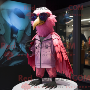 Roze gier mascottekostuum...