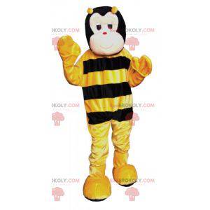 Giant yellow and black bee mascot. Insect mascot -