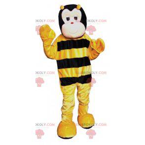 Mascotte d'abeille jaune et noire géante. Mascotte d'insecte -