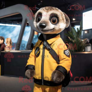 Svart Meerkat-maskotkostyme...