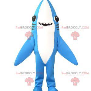 Mascotte de requin bleu et blanc très amusant - Redbrokoly.com