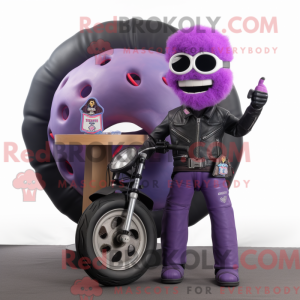 Paars Donut mascottekostuum...