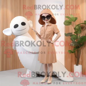 Brown Beluga Whale mascot...