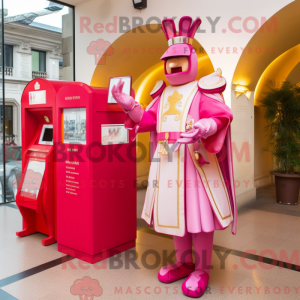 Roze mascottekostuum van de...