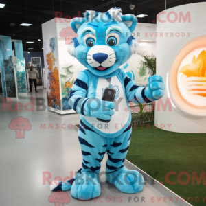 Sky Blue Tiger mascot...