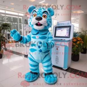 Máscara Sky Blue Tiger com...