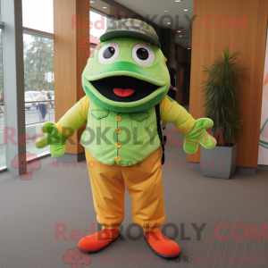 Limegrøn laks maskot...