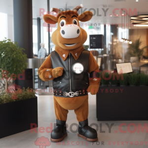Bruine koe mascottekostuum...
