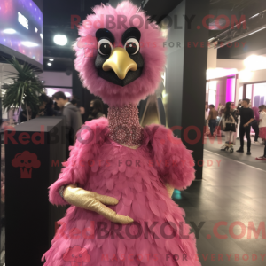 Maskottchenkostüm Rosa Emu...