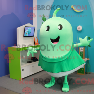 Mascotte de narval vert...