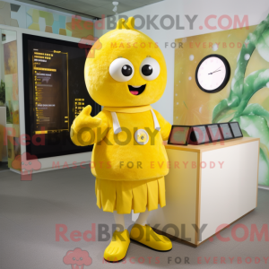Gul hindbær maskot kostume...