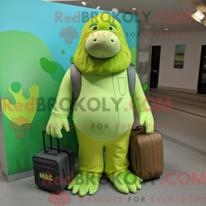 Lime grønn hvalross maskot...