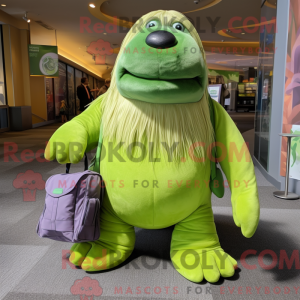 Lime grønn hvalross maskot...